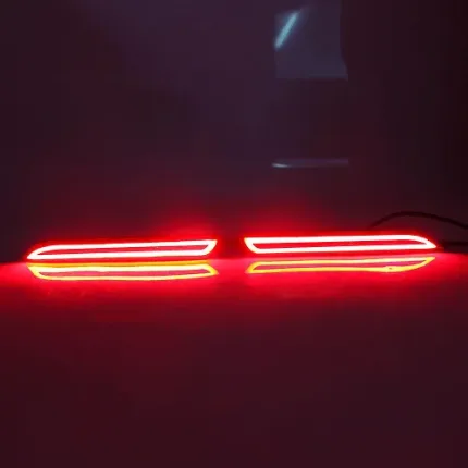 Car LED Rear Bumper Reflector Brake Lights Red Lamp (1 Pair)