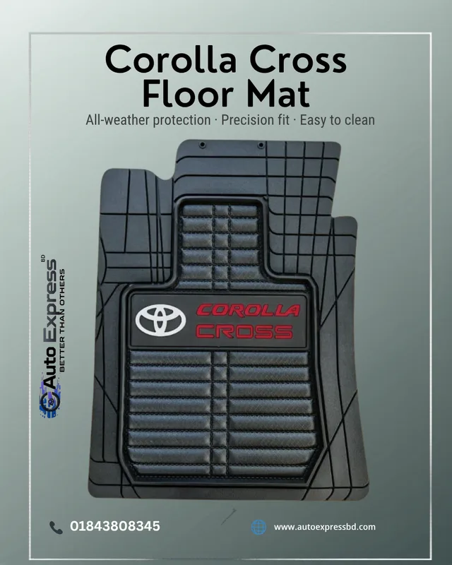 Toyota Corolla Cross Floor Mat (5pcs Set) – Custom Fit, Waterproof, Anti-Slip & Durable Protection
